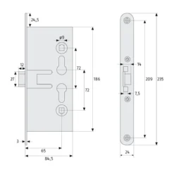 Abus Einsteckschloss EFS65
