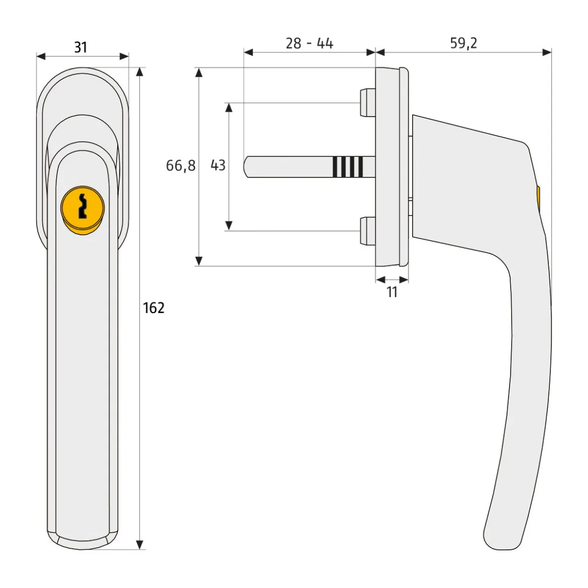 Abus Fenstergriff FG210W abschließbar