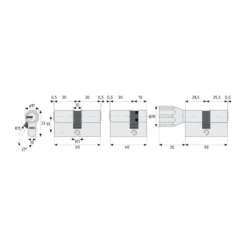 Abus Profilzylinder D6XNP 35/35 mm