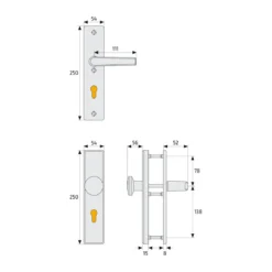 Abus Schutzbeschlag HLN 414 F1 beidseitig