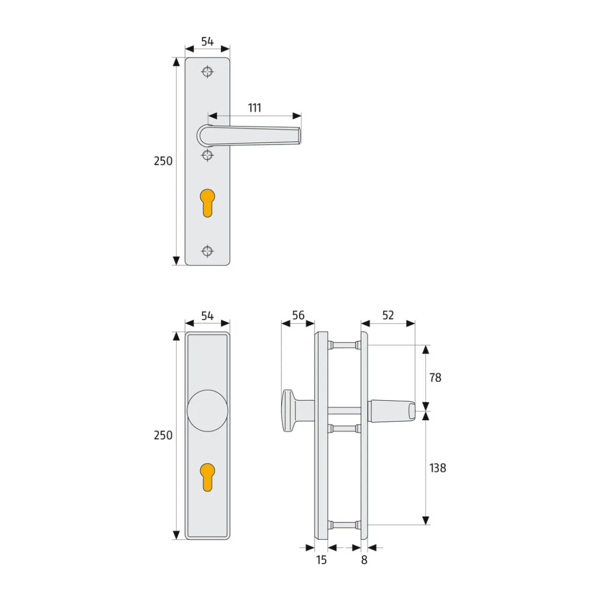 Abus Schutzbeschlag HLN 414 F1 beidseitig