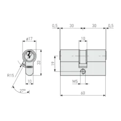 Abus Türzylinder E30NP 40/45 mm
