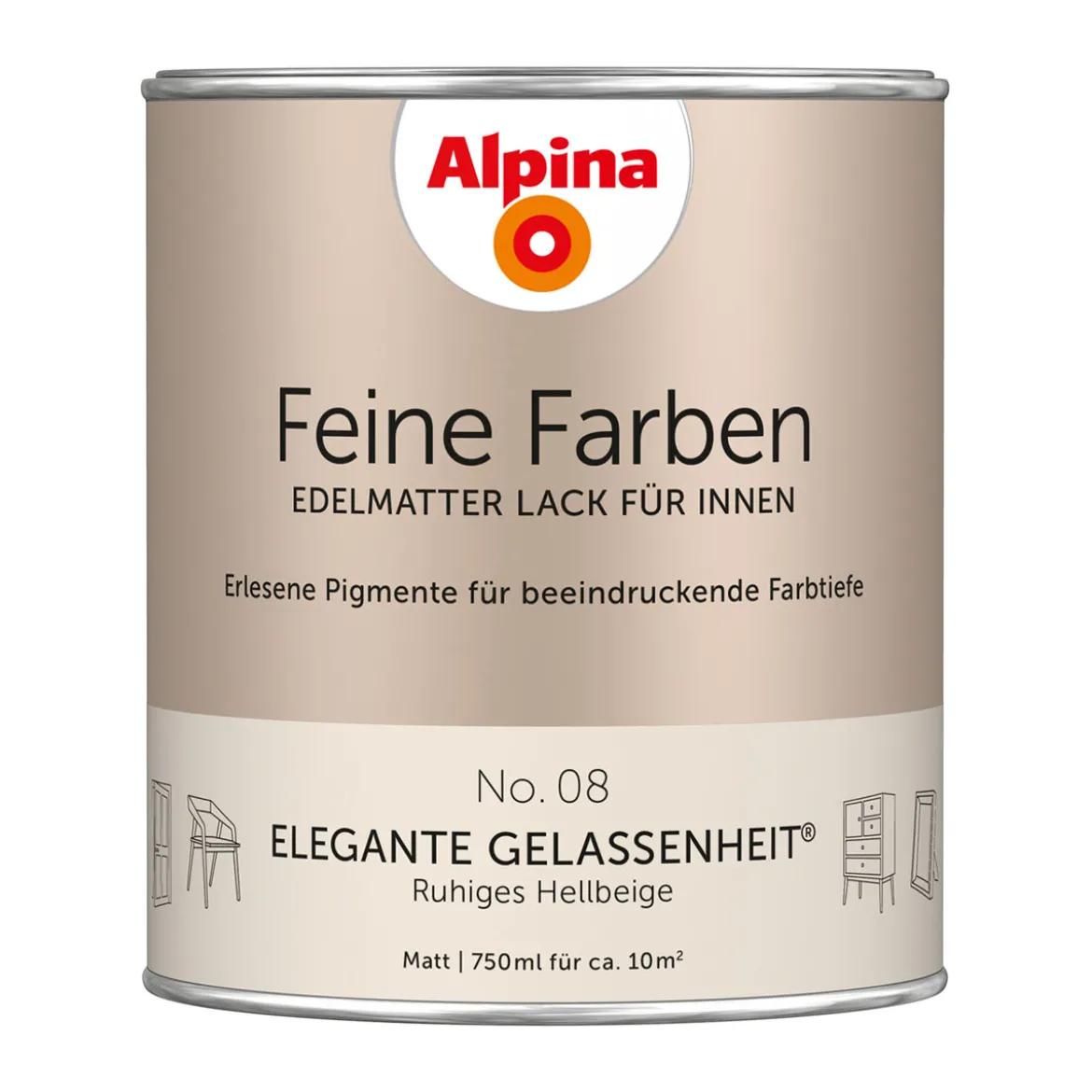 AlpinaBuntlack Feine Farben Lack No 08 Elegante Gelassenheit edelmatt 750ml