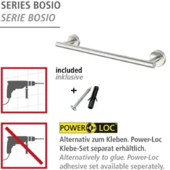 Badetuchstange 40 cm , Bosio Edelst.matt