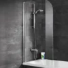 Badewannenaufsatz Komfort Echtglasklar, hell, alpin weiss