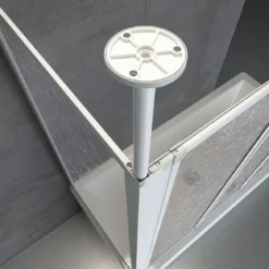 Badewannenaufsatz 3-teilig mit Seiten-wand und Deckenstütze 1288x1400mm T750mm