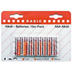 Basic Alkaline-Batterien AAA 1,5V 10er-Pack