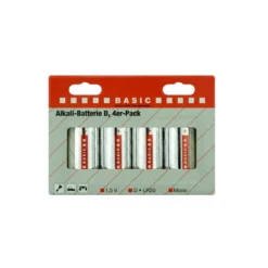 Basic Alkaline-D-Batterie 1,5V 4 Stück