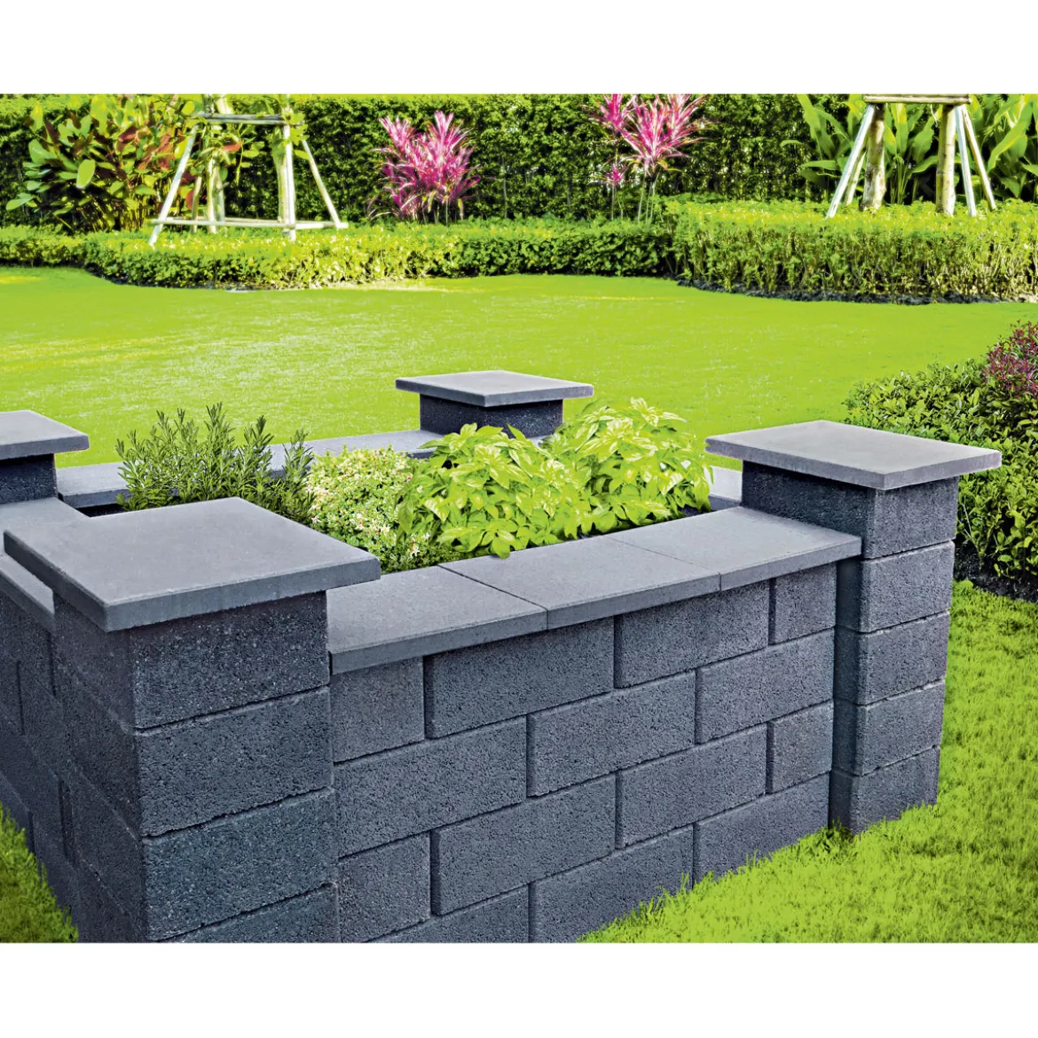 Bellamur Mini Mauerabdeckung Anthrazit48x27x4-4,5 cm