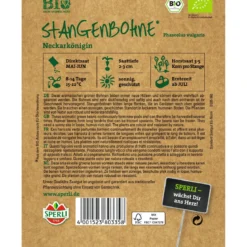 Bio-Stangenbohne grün 3-4 m
