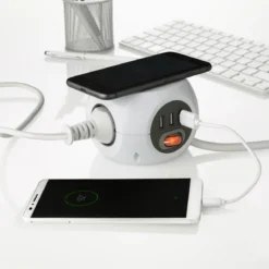 BLAUPUNKT Steckdosenwürfel 3-fach mit USB und Induktivem Laden
