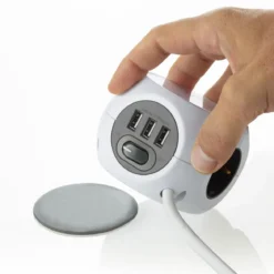 BLAUPUNKT Steckdosenwürfel 3-fach mit USB und Induktivem Laden