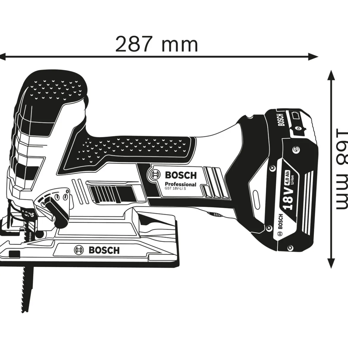 Bosch Professional Akku-Stichsäge GST 18V-LI S solo