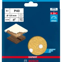 Bosch ProfessionalExpert C470 Schleifpapier 8 Loch 125 mm G 40 5- teilig
