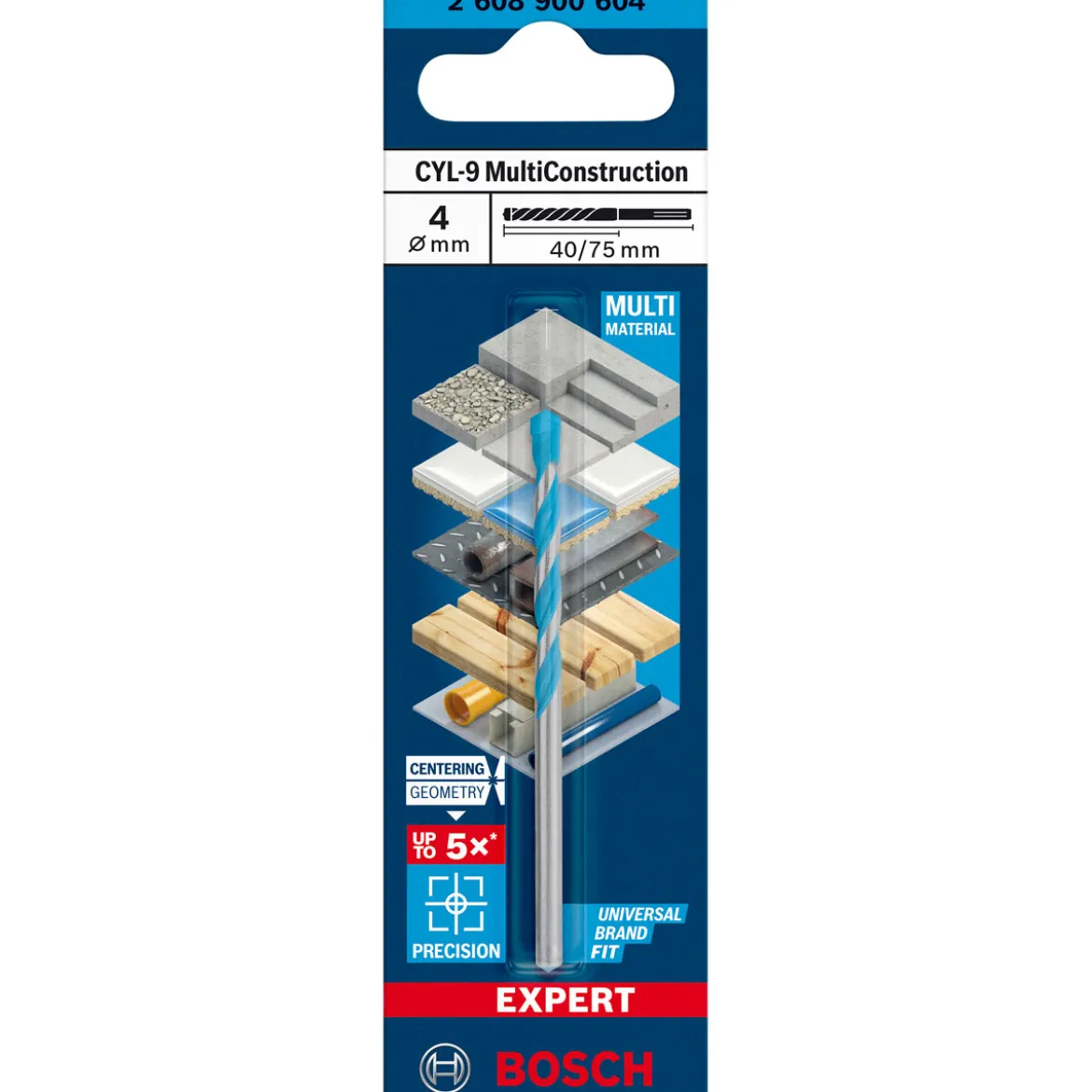 Bosch ProfessionalExpert CYL-9 MultiConstruction Bohrer 4 x 45 x 75 mm d 3,8 mm