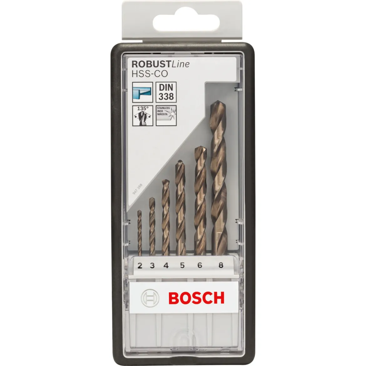 Bosch ProfessionalMetallbohrer-Set Robust Line HSS-Co 2–8 mm 6-teilig