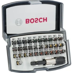 Bosch Professional32-teiliges Schrauberbit-Set PH PZ H T und Quick Change-Universalhalter