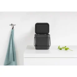 Brabantia Abfalleimer Sort & Go 18,8 x 18,1 x 13,9 cm grau