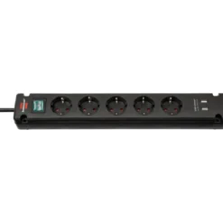 Bremounta 5fach mit USB schwarz DE 3mH05VV-F3G1,5 mit Schalter