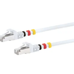 CAT7 Netzwerkkabel S/FTP 3Farbclips 2,5mweiss