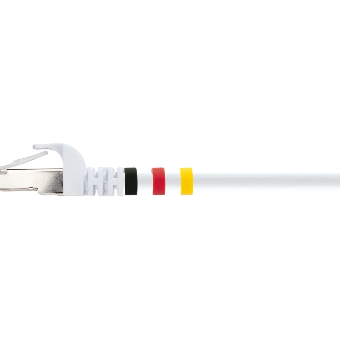 CAT7 Netzwerkkabel S/FTP 3Farbclips 0,5mweiss
