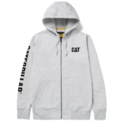 CAT Zip Hoodie Banner Gr. L grau