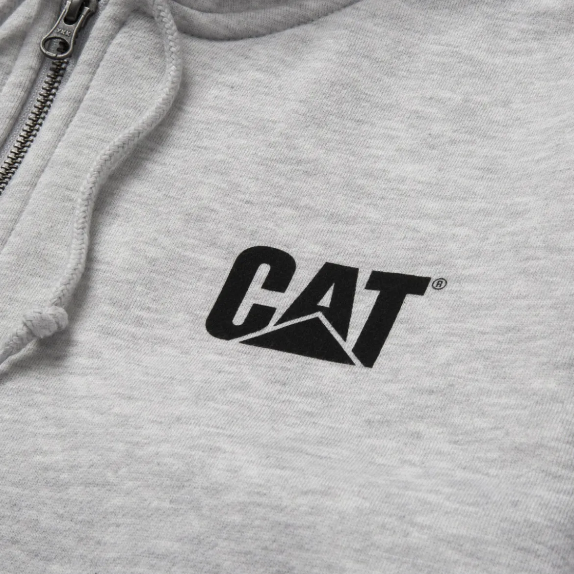 CAT Zip Hoodie Banner Gr. L grau