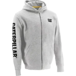 CAT Zip Hoodie Banner Gr. L grau