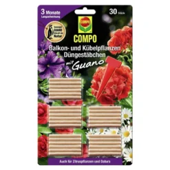 Compo Balkon- und Kübelpflanzen Düngestäbchen mit GUANO 30 Stäbchen