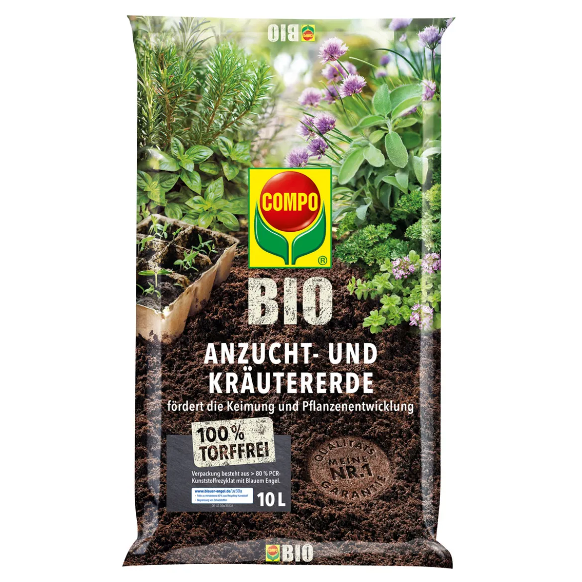 Compo Bio Anzucht- und Kräutererde torffrei 10 L