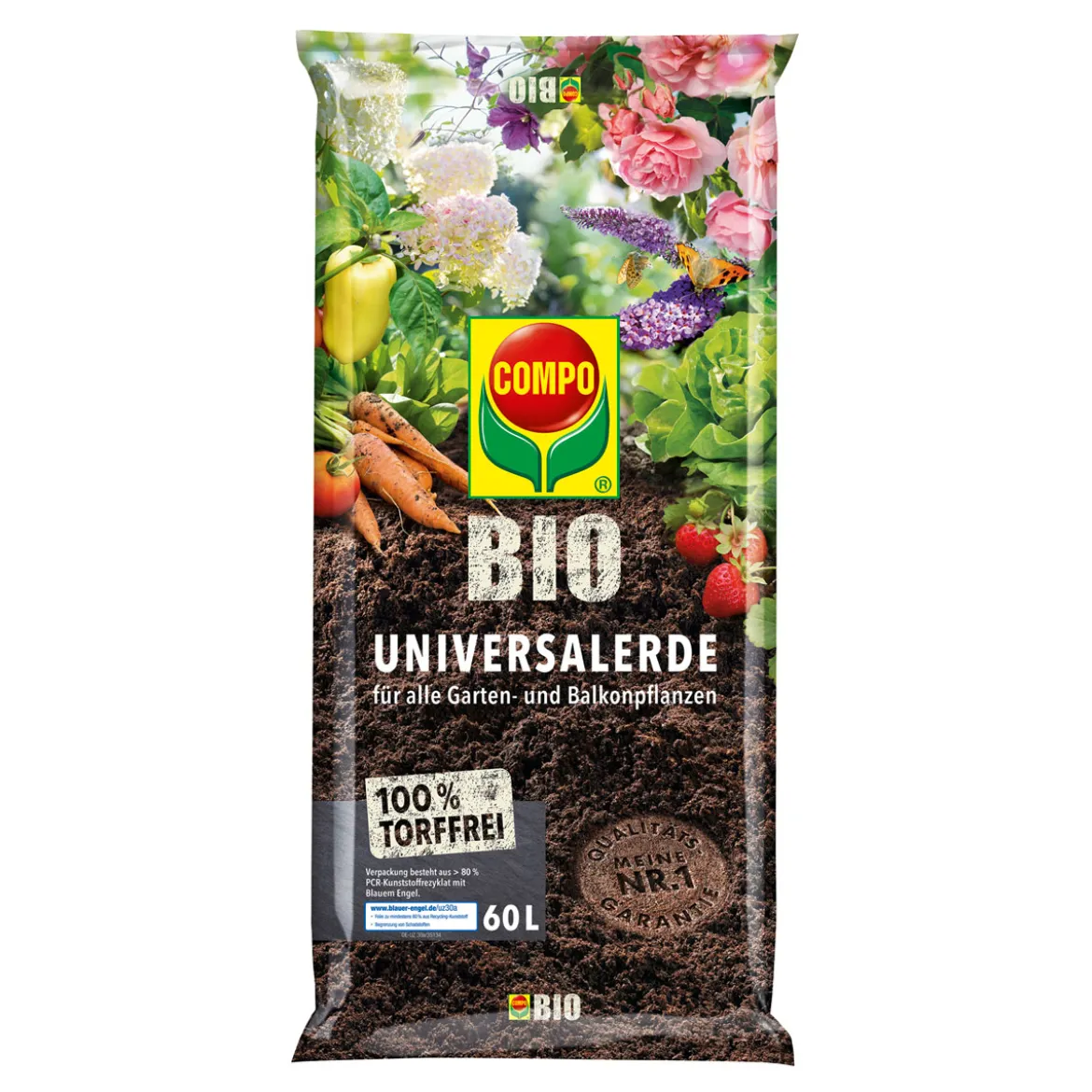 Compo Bio Hochbeet- und Gewächshauserde torffrei 60 L