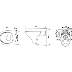 Cornat erhöhtes Wand WC spülrandlos +6cm Tiefspüler