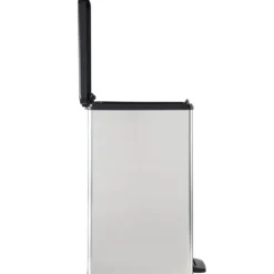 Curver Mülleimer DECO Bin SLIM 40L mit Pedal schwarz silber metallic