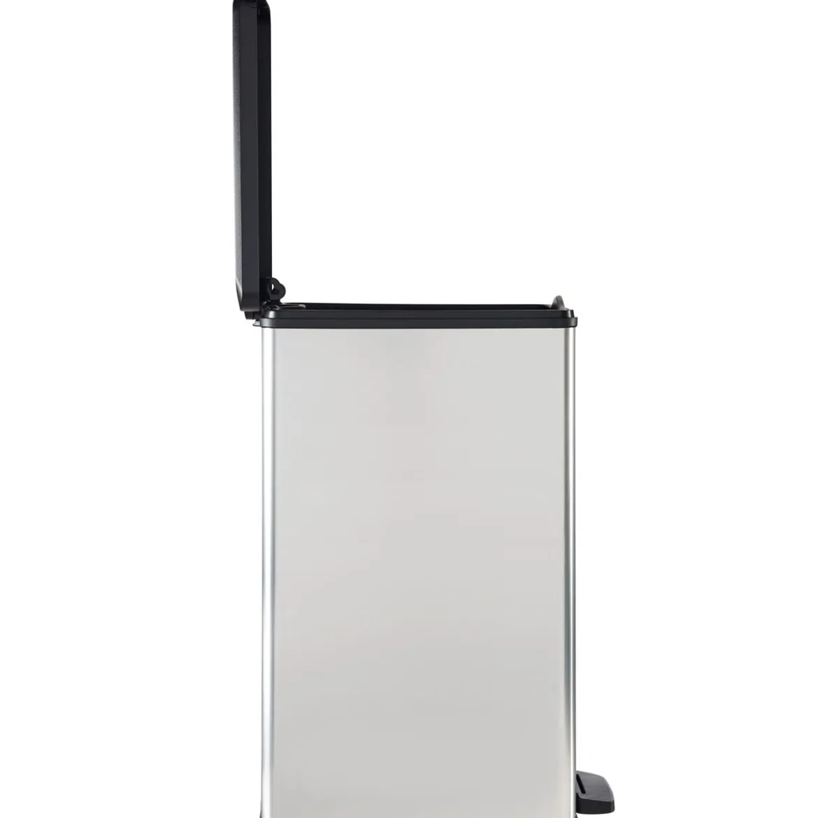 Curver Mülleimer DECO Bin SLIM 40L mit Pedal schwarz silber metallic