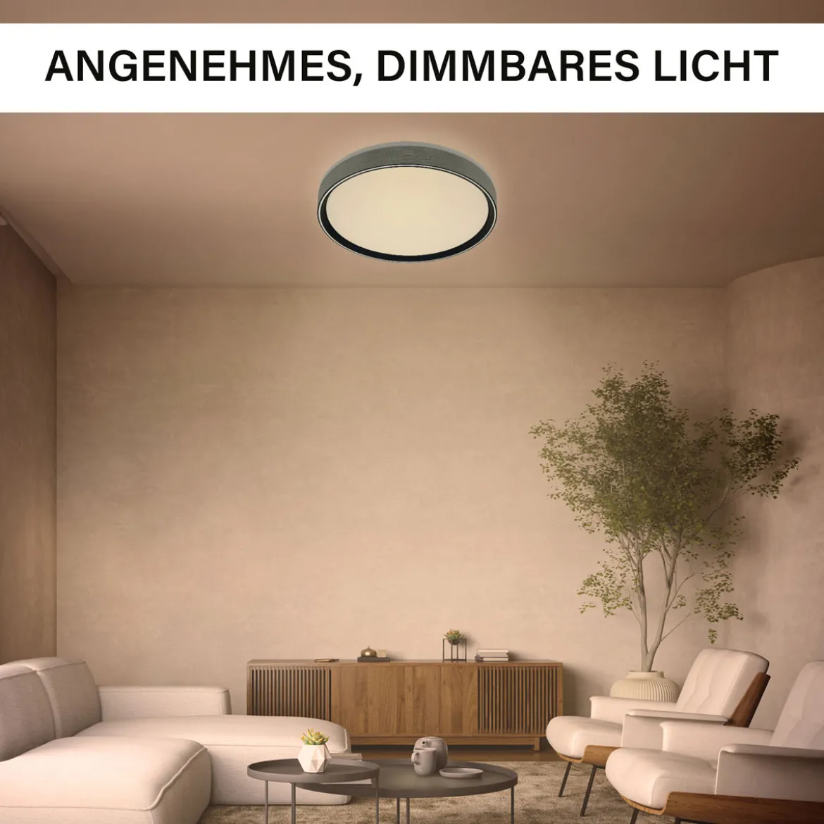 Decken-Wandleuchte SHINING PLUTO LED ALU 1800K 24W