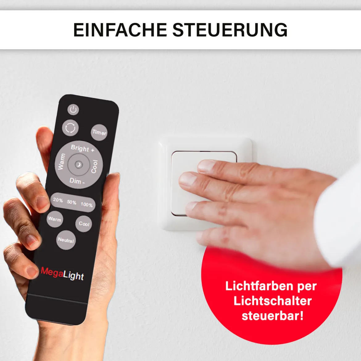 Decken-Wandleuchte SHINING PLUTO LED ALU 1800K 24W