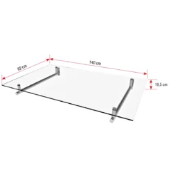 DURABIL Edelstahl Vordach HD 140140x80x19,5 cm