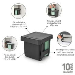 Einbaumülleimer Sort & Go 10+10+20L