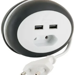 Euroverlaengerung mit 2x USB in weiss3,0 Kabel