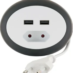 Euroverlaengerung mit 2x USB in weiss3,0 Kabel