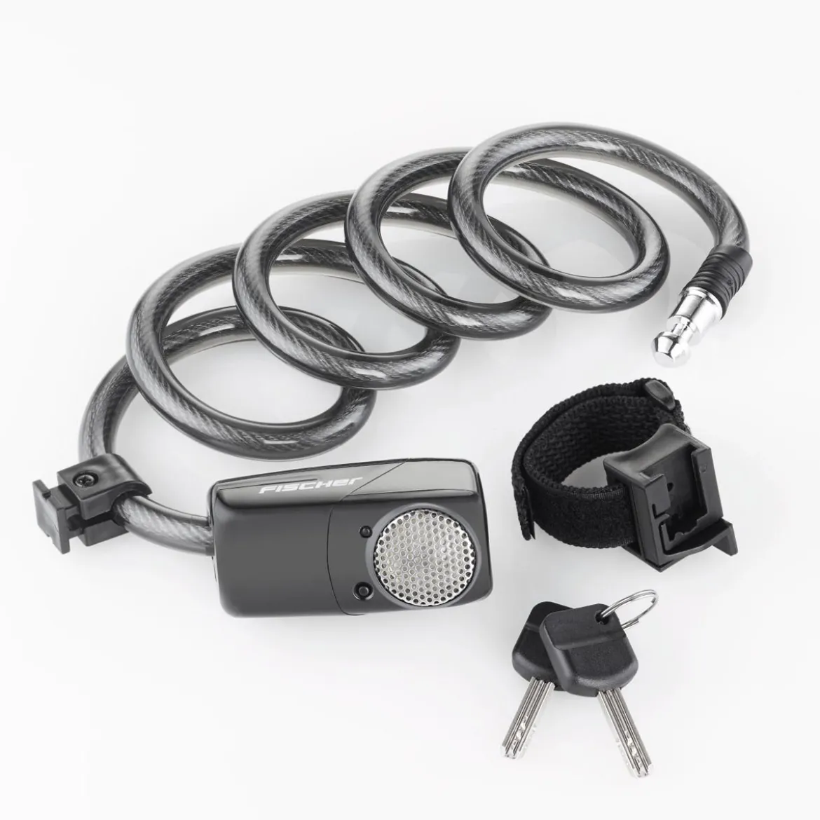 Fischer Bikes Alarm-Spiralschloss 120 cm 12 mm