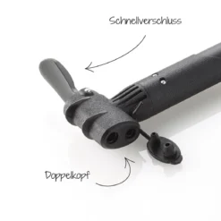 Fischer Bikes Luftpumpe mit Duokopf Rahmenbefestigung schwarz