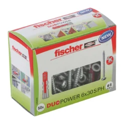 FischerDübel DuoPower 6 x 30 mm mit Panhead-Schraube 50 Stück