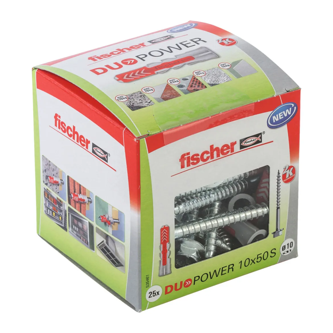 FischerDübel DuoPower 10 x 50 mm mit Sicherheitsschraube 25 Stück