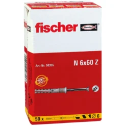 FischerNageldübel N 6 x 60/30 mm Senkkopf 50 Stück