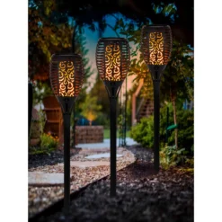 Flector Garten LED-Solar-Fackel Black inkl Flammen-Effekt