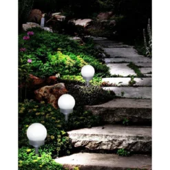 Flector Garten LED-Solar-Kugelleuchte weiß