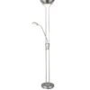 Flector LED- Deckenfluter Lagos m. Leseleuchte H180cm 20W+5W warmweiss, dimmbar, Metall