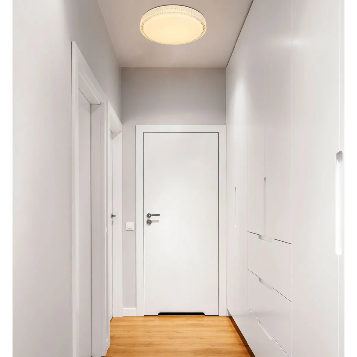 Flector LED-Deckenleuchte Clarice mit Kristallrand
