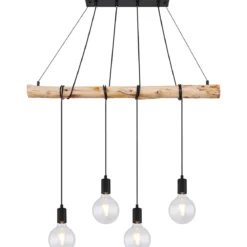 Flector Pendelleuchte Fleetwood mit Naturholz